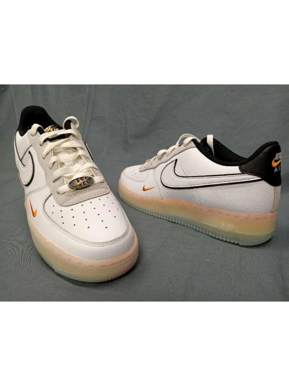 Nike Air Force 1 BG (GS)  Sneakers White Orange Boys Size 7 NEW NO BOX!